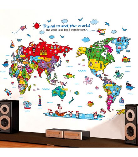 WST050 - World Map Wall Sticker